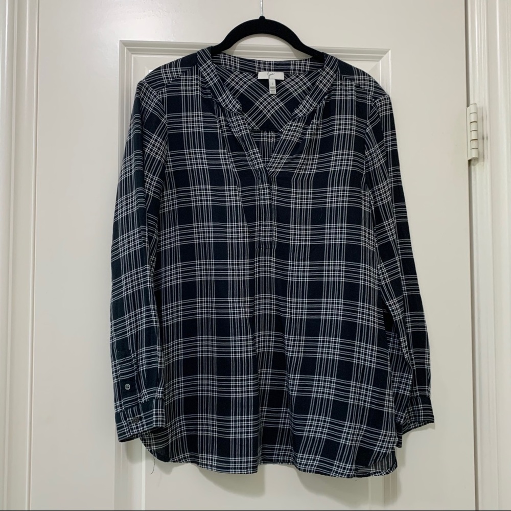 [Sold Joie Nepal Black & White Plaid Shirt Size S